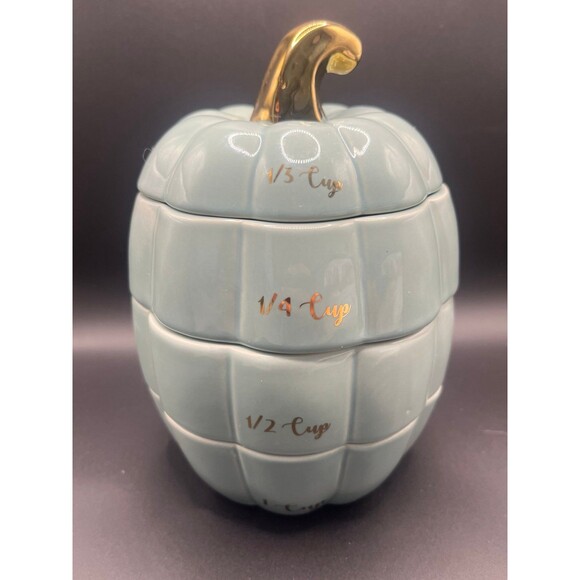 Fall Pumpkin Ceramic Stacking Measuring Cups - Picture 1 of 9